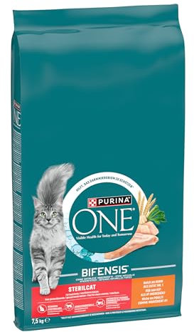 Purina ONE Bifensis Pienso para Gato Esterilizado Adulto con Pollo y Trigo, 1 Bolsa de 7,5kg