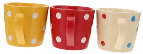 Cabilock 3pcs Ceramic Breakfast Cups Capacity Dot Fine Bone Cups Porcelain Tea Round Dot Elements Home Water Unique Water Drinking