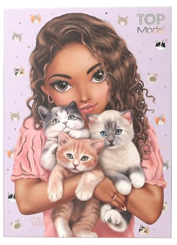 Depesche 13618 TOPModel Cat Love - Briefpapier Set in Mappe, mit Model Motiv und Katzen, inkl. Briefblättern, Umschlägen und Stickern