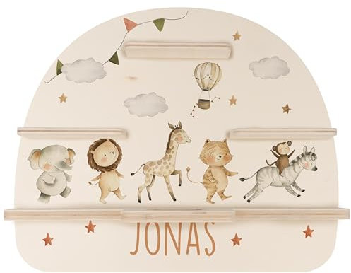 MINIHELDEN - Tonie Regal mit deinem Wunsch-Namen | Wandregal Kinderzimmer zur Aufbewahrung der Tonie Box & Hörfiguren | Tonieregal Mädchen und Jungen - Praktische Kinderzimmer deko & Geschenke Kinder