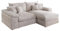 Riess Ambiente Design Ecksofa Atmosphere XL - 245cm - Champagner beige - Chenille Federkern 3-Sitzer Eckcouch Flexible Ottomane