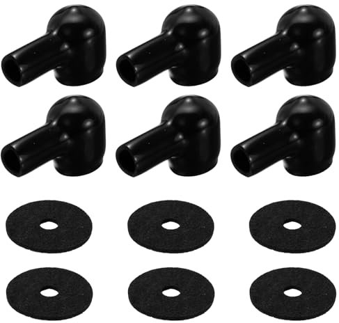 sourcing map Lot de 6 cache-bornes de batterie pour camion avec rondelles Noir L6-10-31 mm pour accessoires de voiture, camion, bateau