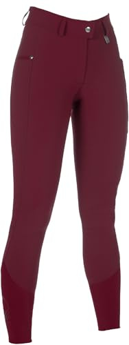 HKM Damen Livigno Silikon-Vollbesatz Reithose, Bordeaux, 40
