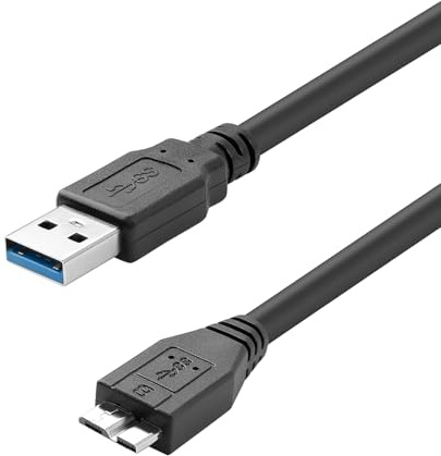 Câble de disque dur externe de 0,9 m, USB 3.0 A vers Micro-B haute vitesse/charge SS compatible avec Western Digital WD My Passport, Seagate, Westgate, Toshiba Canvio, Samsung S5/Note 3, LaCie