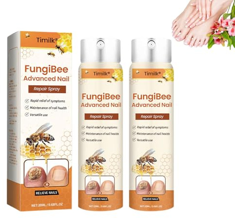 Timilk FungiBee Advanced Nail Repair spray, Bee Venom Nail Fungus Soothing Spray, Timilk Bee Venom Nail Fungal Treatment, Bee Venom Nail Treatment Serum for Toenail (2 Bottle)