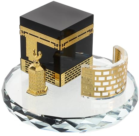 Toyvian Miniatur der Kaaba aus Kristall, Rundes Saudi Arabien Souvenir | Elegante Form, für Bücherregal und Couchtisch, Leuchtende Optik, Geschenk für Kunstliebhaber