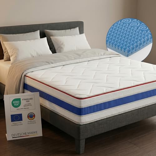 Arensberger RELAXX Matratze 80x200 cm | Kaltschaummatratze mit 3D Memory Schaum | ergonomische Höhe 25cm | wendbarer Härtegrad H2/H3 | Gel Schaum Bezug | 120x200cm Rollmatratze punktelastisch
