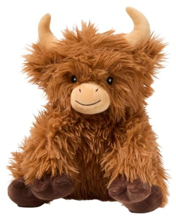 OHS Highland Cow Microwavable Heat Pad Heatable Plush Cuddly Toy,Brown/Rust | Microwave Hottie Heatable Soft Toy Hot or Cold for Cool Relaxation Warm Pain Relief Removable Cover Adult Kids Gifts