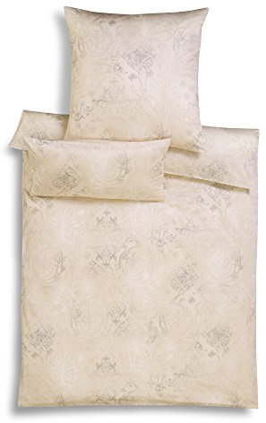 ESTELLA Bettwäsche Svizzera | Sand | 155x220 cm + 80x80 cm + 40x80 cm | trocknerfest | besonders hautsympathisch | 100% Baumwolle