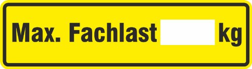 Aufkleber/Etikett maximale Fachlast Regale 4 x 14,5cm Regalbelastungsaufkleber 10 Stück