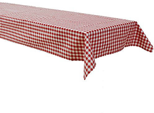 Biertisch Tischdecke kariert Rot Weiß Baumwolle 120x270 cm – rot Karierte Tischdecke Biertisch Baumwolle, gewebtes Karomuster 1x1 cm