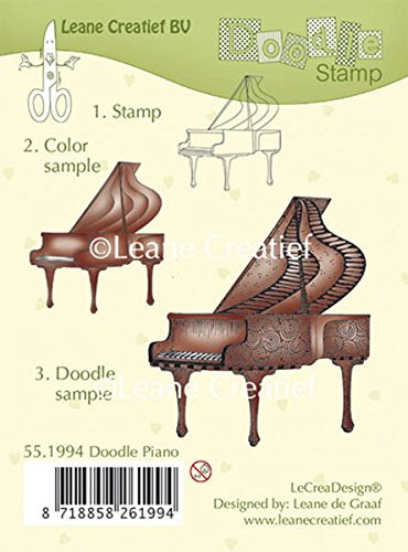 Leane LeCreaDesign Clearstempel Doodle 55.1994, Piano (Klavier, Flügel), Stempel ca. 7,0 cm x 7,8 cm