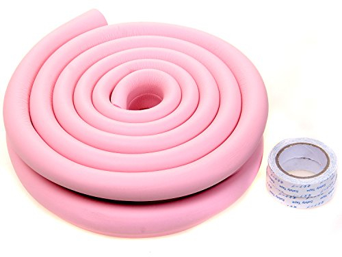 TUKA 4 Metri Protezioni Anti Collisione, U-Forma Schiuma per la sicurezza dei vostri Bambini e Neonati, Striscia Paraspigolo Protezione per Bordi da tavolo di vetro, Rosa, TKD7003-pink
