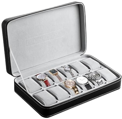 OSVINO Cofanetti Custodie Grandi Orologi Elegante Cerniera Robusta Porta Espositore Per 6/10/12 Orologi Archiviazione Bagagli Arte Lusso Esposizione Trasporto Viaggio