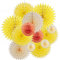 Easy Joy Sun Yellow Party Fans Decorations 13Pcs Spirng Summer Hanging Tissue Fans Party Decorations for Birthday Wedding Graduation Party Wall Decor (Yellow)