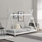 [en.casa] Kinderbett Onejda in Tipi-Design Bodenbett Jugendbett aus Kiefernholz Weiß 90 x 200 cm