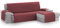 Textil-home MALU Chaise Longue Sofa Bezug, Schutz für Rechtsarm Gesteppte Sofas - sofaueberwurf L Form - Größe -240cm. Farbe Rot (Vorderansicht)