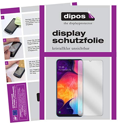 dipos I 2X Schutzfolie klar kompatibel mit Samsung Galaxy A40 Folie Displayschutzfolie (bewusst Kleiner als das Glas, da Dieses gewölbt ist)