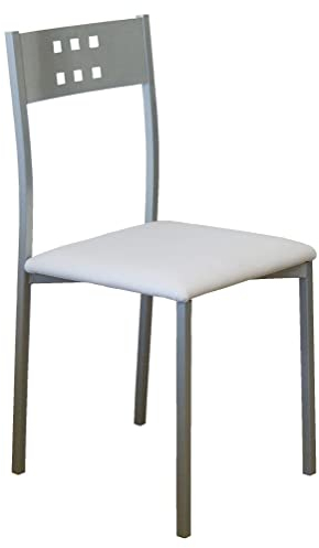 Miroytengo Pack 2 Sillas de Cocina Metal y Blanco Costa, Sillas Comedor Modernas 47x86x41cm