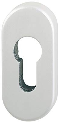 Schutzrosetten PZ oval außen, 33 x 72 x 10 mm, Aluminium silber eloxiert