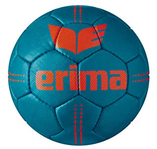 Erima Erwachsene Pure Grip Heavy Handball, Petrol/Fiery Coral, 2