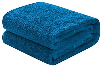 Mixibaby Waschhandschuh, Gästetuch, Handtuch, Duschtuch, Badetuch, Saunatuch aus Frottee, Größe:Badetuch 100x150cm, Farbe:Blau