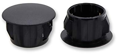 VictorsHome Hole Plugs Plastic 13mm (1/2) Fit for 12.5-13mm Diameter Locking Hole Tube, Flush Type Panel Insert End Caps Fastener Cover for Kitchen Cabinet Furniture Black 50pcs