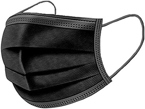 50 Masken 3-lagig Einweg Maske Mund/Nasenschutz Behelfsmaske Mundbedeckung Mundschutz Schwarz 31