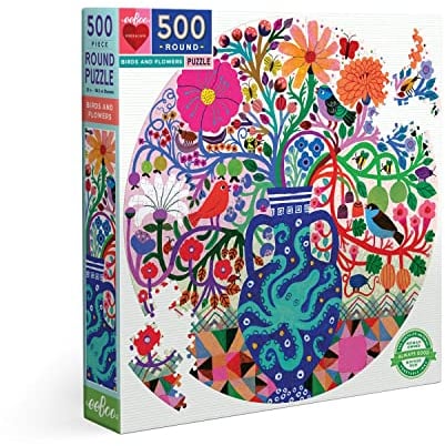 eeBoo Birds and Flowers recyceltem Karton-Puzzle für Erwachsene 500 Bunte Teile-PZFBDF