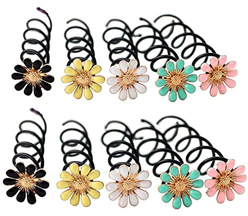 10 STÜCKE Blume Spiral Spin Schraube Haarnadeln Clips Twist Insert Haarnadeln Haarspangen DIY Styling Werkzeug Haarknoten Zubehör für Frauen Dame Mädchen