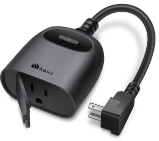 Kasa Outdoor Smart Plug, Smart Home Wi-Fi Outlet Timer, Max Load 15A/1875W, IP64 Weather Resistance, Compatible with Alexa, Google Home & SmartThings, No Hub Required, ETL Certified(KP401)