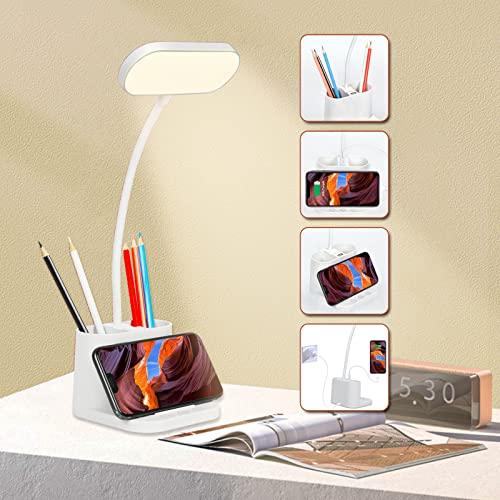 owwasd Schreibtischlampe LED, LED Tischlampe 3 Farb und 8 Helligkeitsstufen Dimmbar Wiederaufladbar Nachttischlampe leselampe ideal für Leser, Arbeiten