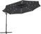 Green Bay Garden Banana Parasol Solar LED Lights 3m Sun Shade Shelter Crank Hanging Rattan Cantilever Outdoor Umbrella Black