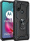 BestST Hülle für Motorola Moto G30/Moto G20/Moto G10/Moto G10 Power Cover + HD schutzfolie, Armor Stoßfest TPU PC Schutzhülle Ringhalter Handytasche Case Handy Hüllen, Schwarz