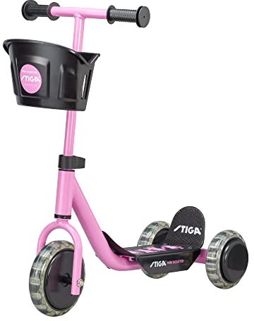 STIGA Mini Kid 3W Kinderroller mit 3 Rädern, für Kinder ab 2 Jahre - Schwarz/Rosa