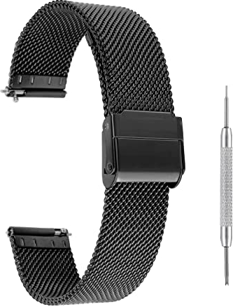 cobee Uhrenarmbänder Schnellspanner - Verstellbares Edelstahl Mesh Uhrenarmband, 16 mm, 18 mm, 20 mm Breite - Für Männer und Frauen