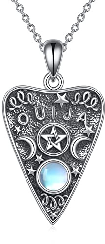 YFN Ouija Halskette Sterling Silber Ouija Brett Anhänger Dreifache Mondgöttin Pentagramm Schmuck Hexe Gothic Geschenke für Damen