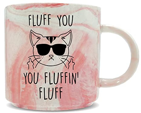 Hippowarehouse Fluff You You fluffin' Fluff - Cat Printed Mug Various Colour Options Ceramic Cup Kitchenware 11oz