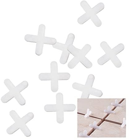 Pack of 1200 NUZAMAS Tile Spacers 5.0mm Slab Spacers Plastic Cross Shaped,for Accurate Tile Positioning DIY Paving Tiling Garden Slabs Wall Tiler