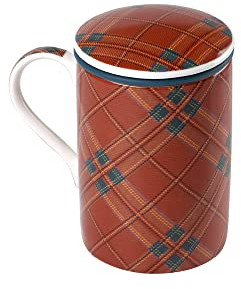 TEA SHOP - Taza de Té o Infusiones con filtro, infusor y tapa - Mug Classic Kilt - Fabricada en Porcelana con diseño exclusivo y original