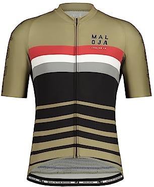 Maloja M Furglerm. Trikot Gestreift-Grün - Schnelltrocknendes atmungsaktives Herren Rennrad Trikot, Größe M - Farbe Oak