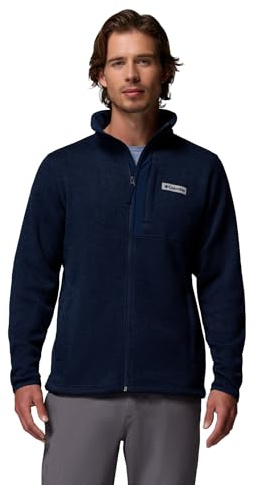Columbia Sweater Weather Full Zip, Strato esterno in pile, Collo alto, Cerniera completa, Orlo regolabile, tasche con cerniera, Patta antivento, Resistente all'abrasione - da uomo