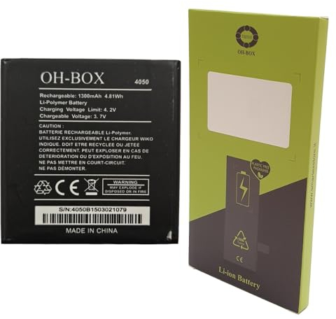 OH-BOX® Batteria compatibile con Wiko 4050/2502 SUNNY,SUNNY 2, SUNSET, SUNSET 2