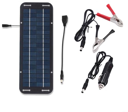 Solarpanel 5W 12V Solarpanel geeignet für Wohnmobil Boot und Motorrad Solar Autobatterie Ladegerät