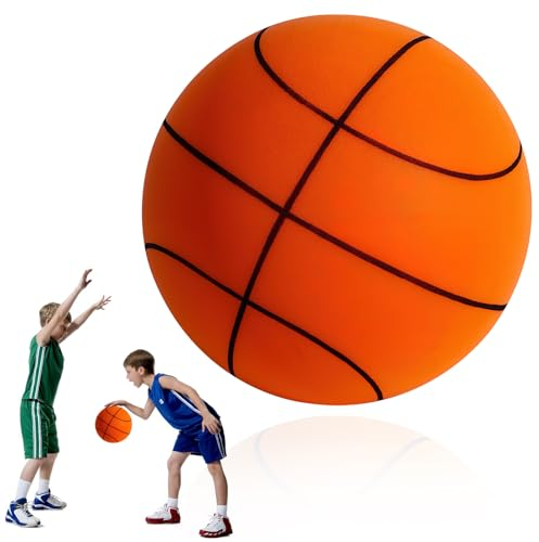 ZoneYan Silent Basketball Indoor, Mini Basketball Kinder Größe18cm, Basketball Geschenke,Trainings Schaumstoffball Mit Netzbeutel, für Indoor-Aktivitäten für Kinder ab 3 Jahren (Orange)