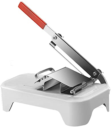 Meat Slicer for Home or Commercial use,Manual Frozen Meat Slicer Stainless Steel Meat Beef Mutton Roll Meat Slicer Vegetable Food Slicing Machine Spare Blade and Meat Holder Slices