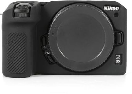 Rieibi Z30 Case, Soft Silicone Protective Case for Nikon Z30 Digital Camera, Lightweight Nikon Z30 Camera Case Cover Grip Body Skin - Black