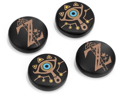 DLseego Switch Pulgar Agarres,Cool Joystick Switch Cubierta Antideslizante Stick Analógico Tapa,4PCS Tapas de Agarre del Pulgar Compatible con Switch/Switch OLED/Switch Lite,Marrón-Negro
