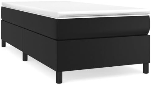 QZZCED Hotelbetten Tagesbett Luxus-Betten Schlafzimmer-Betten Boxspringbett Schwarz 90x200 cm Kunstleder für Schlafzimmer, Hotels, Wohnungen