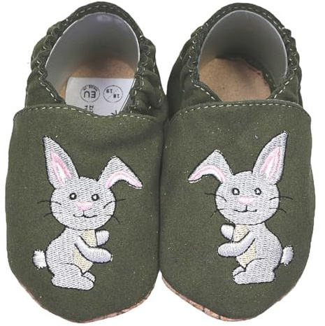HOBEA-Germany Kinderschuhe RecyStep Hase grün 22/23 (1½ - 2 Jahre) Gripwalksohle